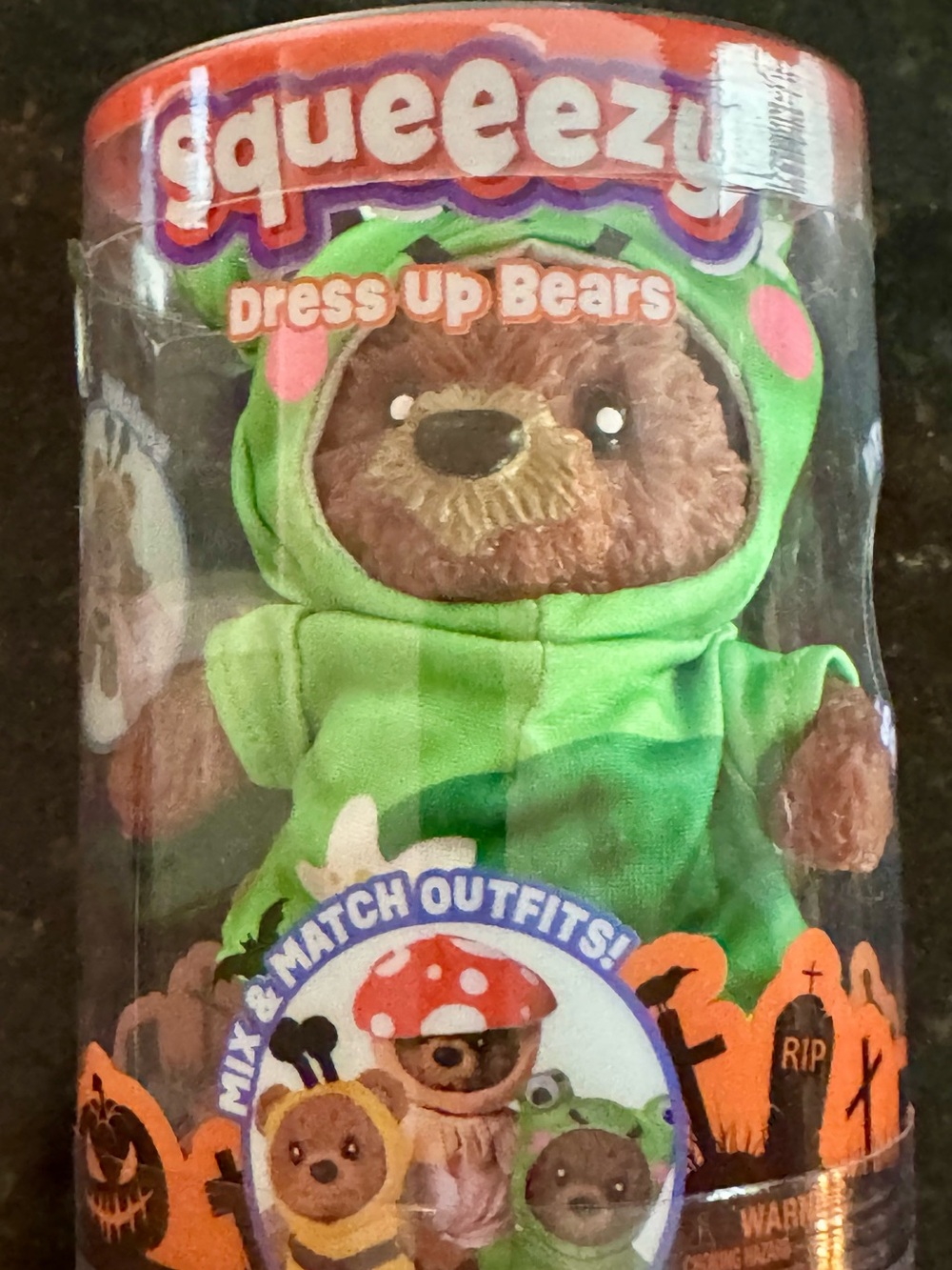 Squeeezy Dress Up Squishy Bear With Green Frog Outfit